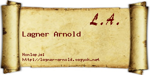 Lagner Arnold névjegykártya